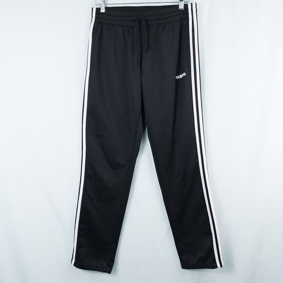 Adidas Essentials 3 Stripes Tricot Open Hem Track Pants Womens Medium Black Y2K - Picture 1 of 16